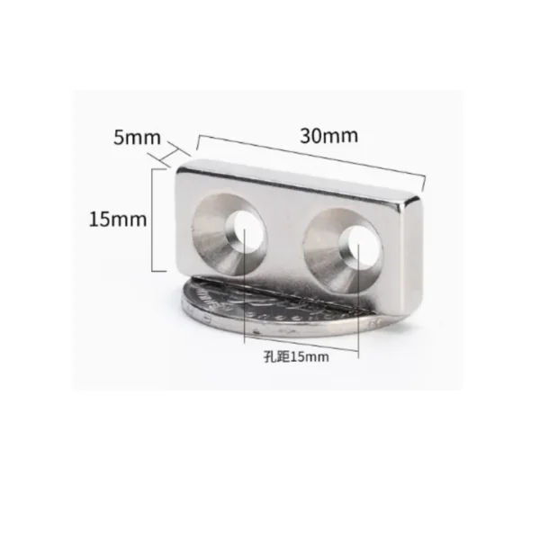 Płaski magnes neodymowy z otworem – M Series (N52)